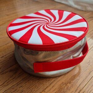 Clinique Candy Swirl Train Case Round Makeup Travel Case